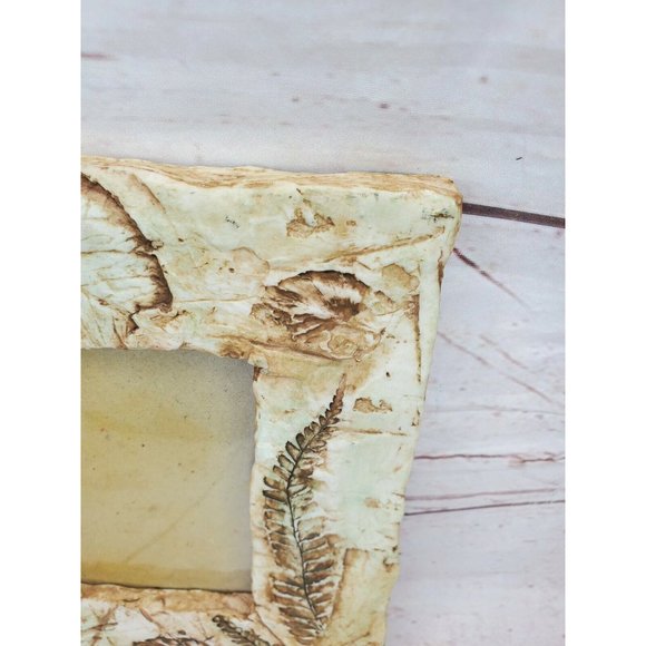 Rare Vintage Stone Leaf Embossed Freestanding Picture Photo Frame - Picture 4 of 12